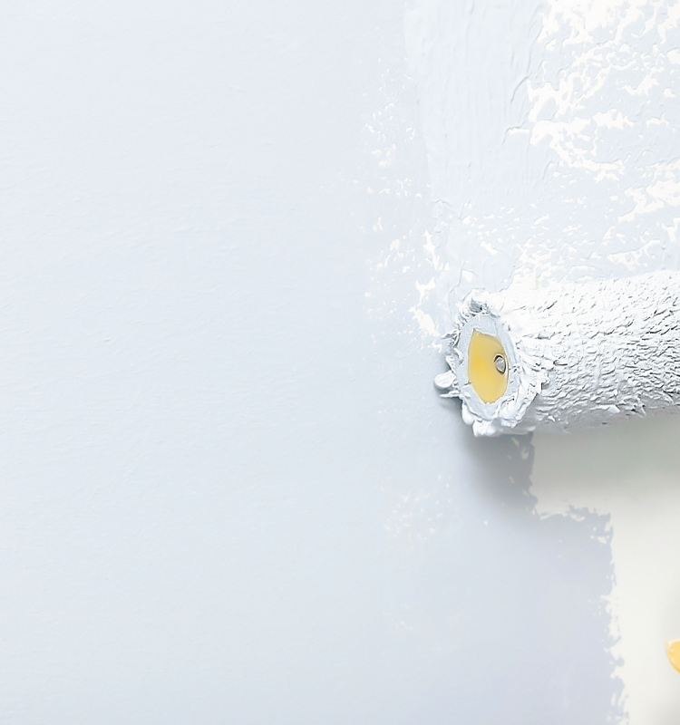 Malerarbeiten im Innenbereich mit Farbrolle – professioneller Wandanstrich